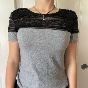 LACE-DETAILED shirt